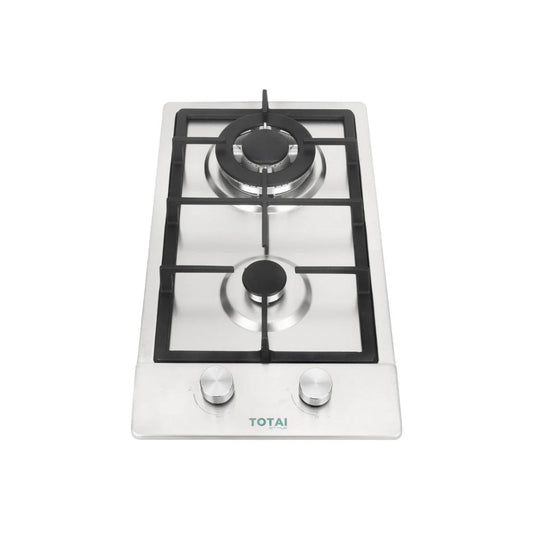 Totai 2 Burner Stainless Steel Gas Hob Silver