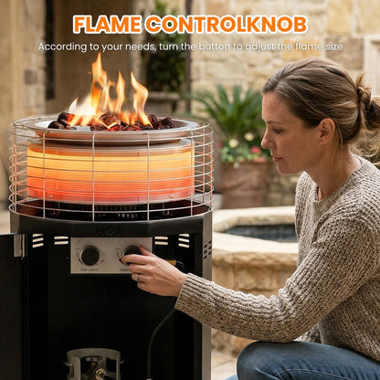 Totai Compact Radiant Flame Outdoor Heater Black