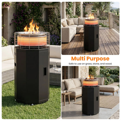 Totai Compact Radiant Flame Outdoor Heater Black
