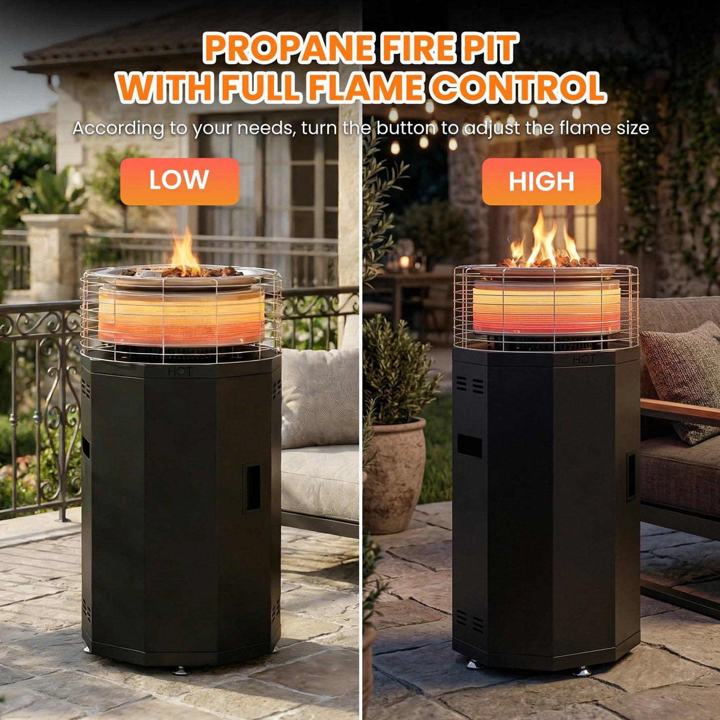 Totai Compact Radiant Flame Outdoor Heater Black