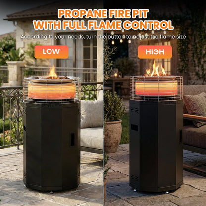 Totai Compact Radiant Flame Outdoor Heater Black