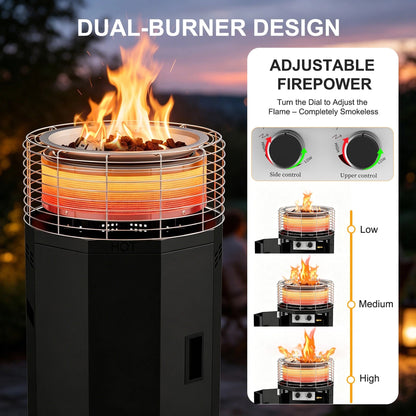 Totai Compact Radiant Flame Outdoor Heater Black