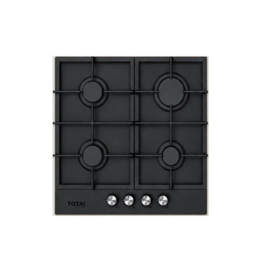 Totai 60cm 4 Burner Gas on Glass Hob Matte Black