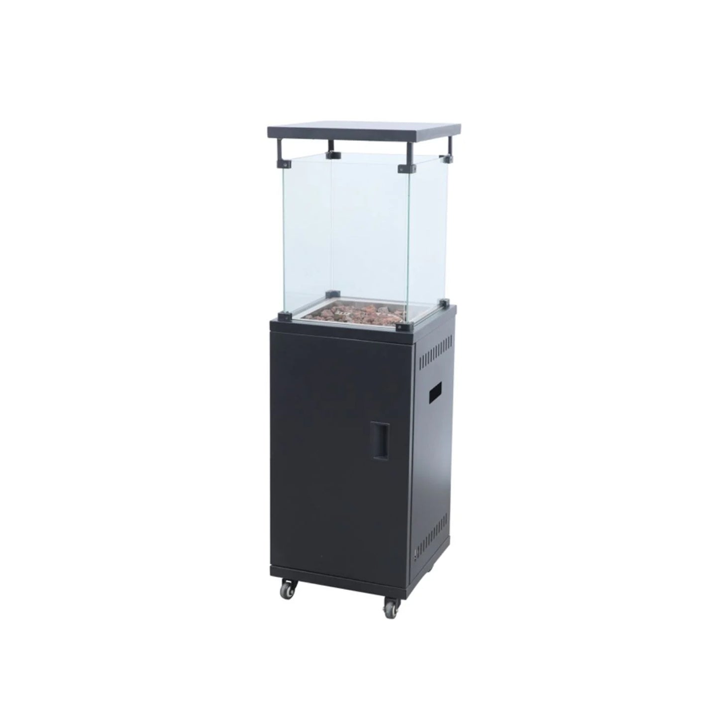 Totai Modern Glass Flame Outdoor Patio Heater Black