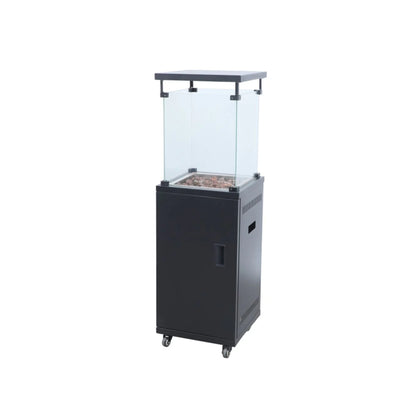 Totai Modern Glass Flame Outdoor Patio Heater Black