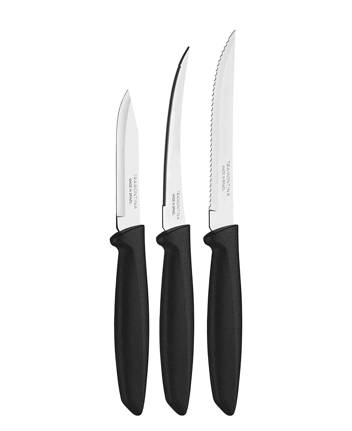 Tramontina 3 Piece Plenus Knives Set - Black