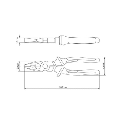 Tramontina 20cm Insulated Universal Pliers with Double Injection Grip Yellow