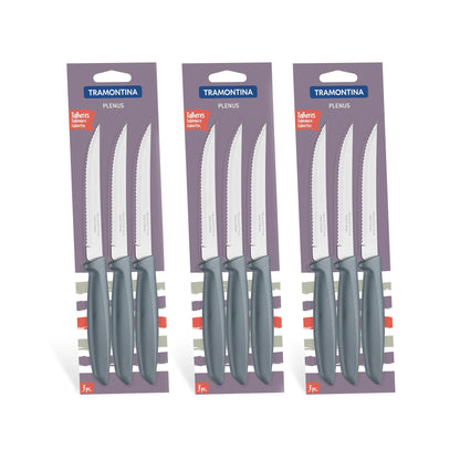 Tramontina 3 x 3 Piece Steak Knife Set Black