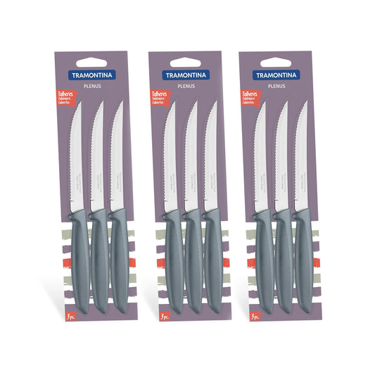 Tramontina 3 x 3 Piece Steak Knife Set Black