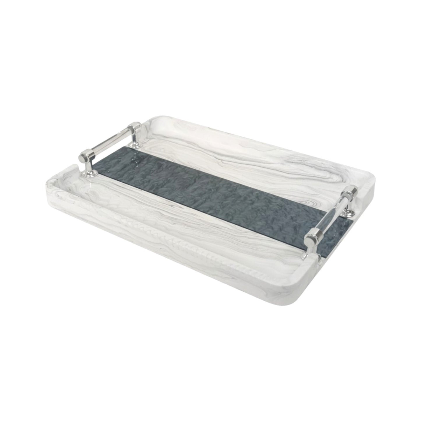 Marble Design Serving Tray Black & White