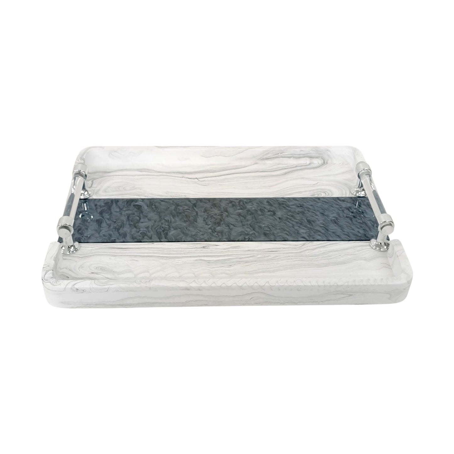 Marble Design Serving Tray Black & White