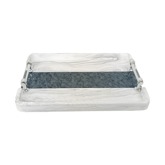 Marble Design Serving Tray Black & White