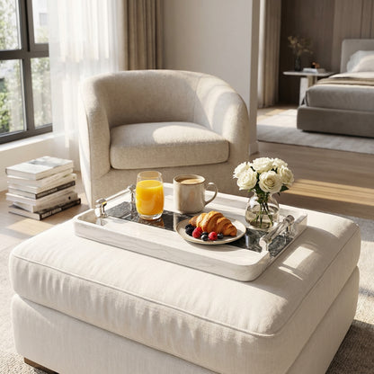 Marble Design Serving Tray Black & White