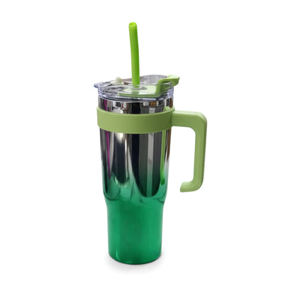 1.2Lt Shiny Stainless Steel Flask Green