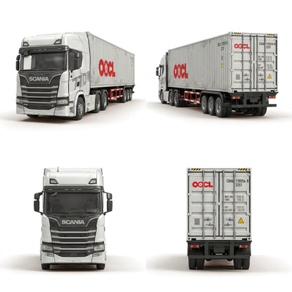 1:64 Alloy Scania Truck with Container Grey
