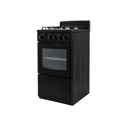 Univa 4 Burner Gas Stove with 58Lt Gas Oven Black