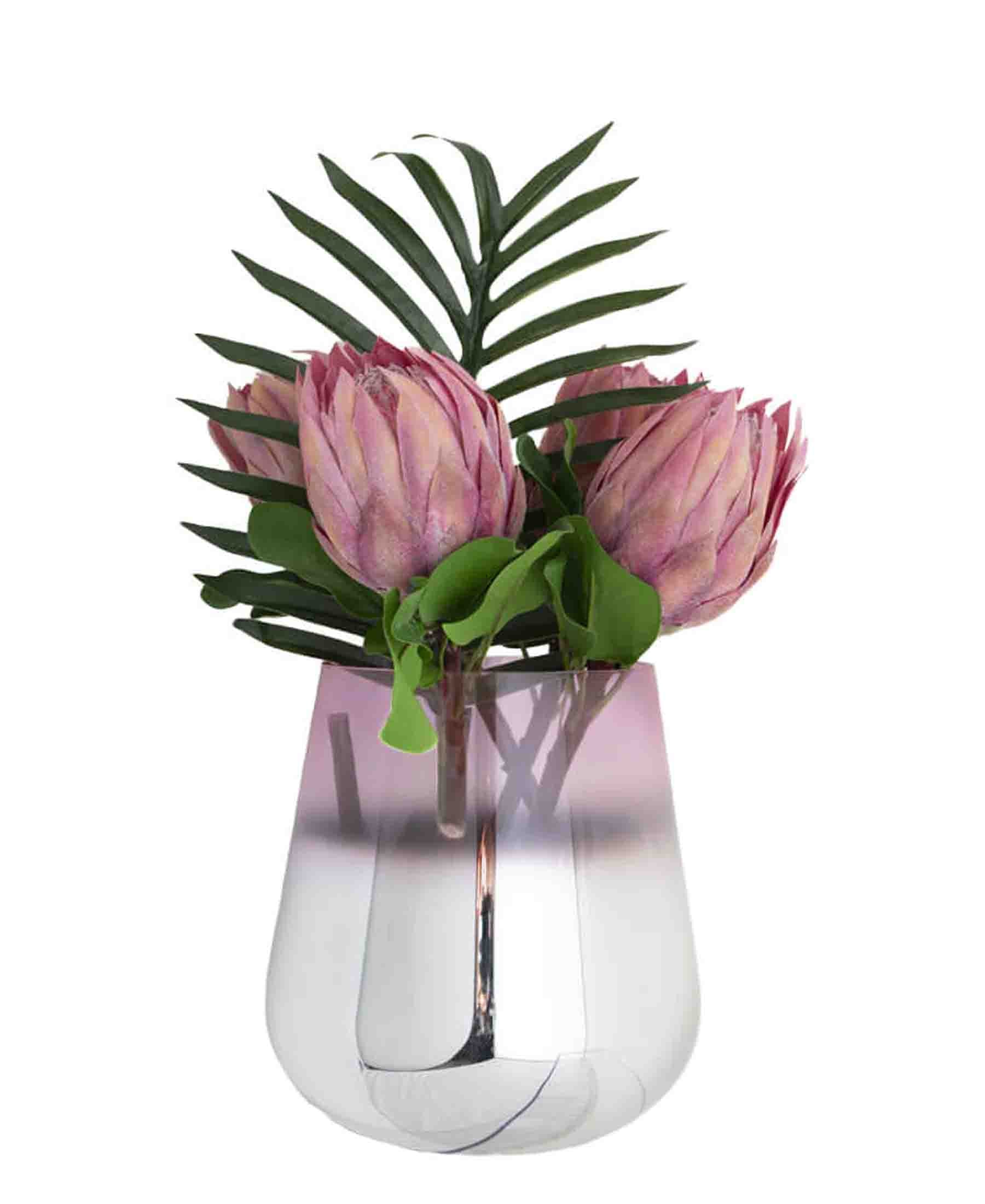 Urban Decor 25cm Vase - Pink & Silver