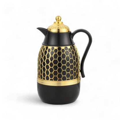 Kitchen Life Arabic Style 1Lt Vacuum Flask Black & Gold