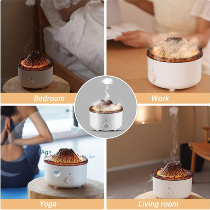Remote Control 560ml Volcano Humidifier White