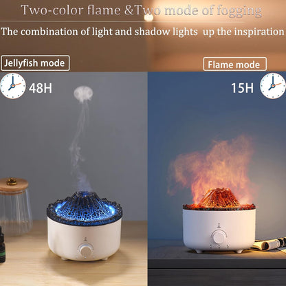 Remote Control 560ml Volcano Humidifier White