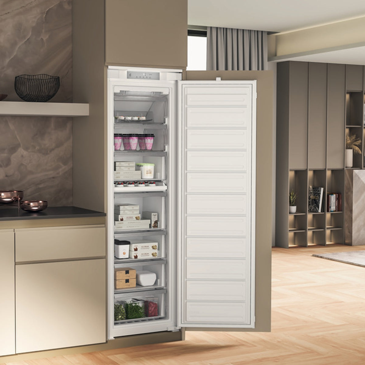 Whirlpool 209L Built-In Upright Freezer White