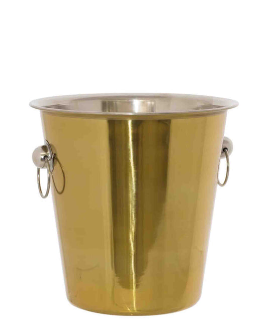 Kitchen Life 4Lt Ice Bucket With Ring Handles - Gold