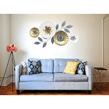 Urban Decor Metal Wall Decoration Gold & White