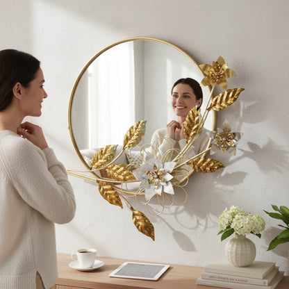 Urban Decor Lotus Design Mirror Gold