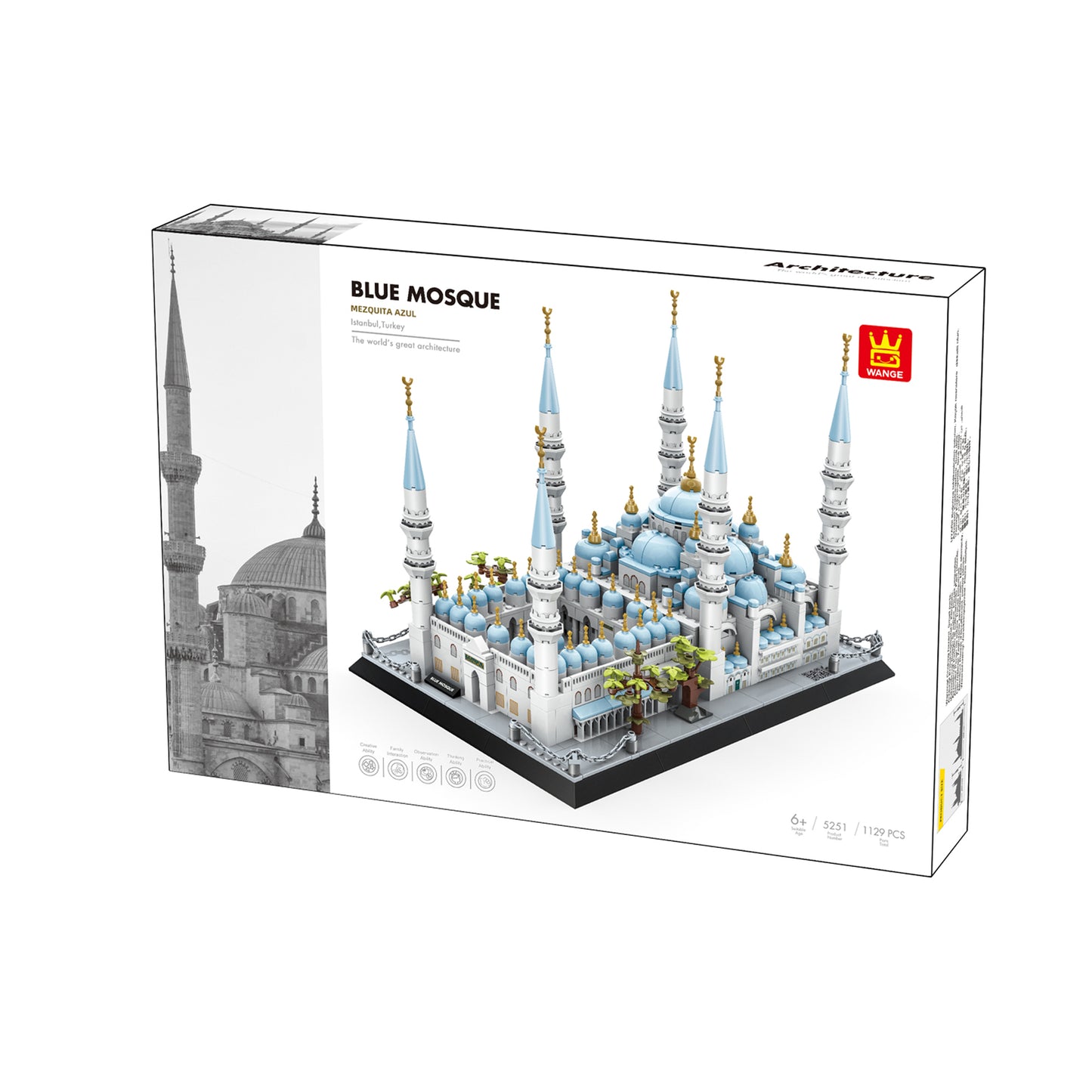 Wange Blue Mosque 1129 Piece Building Blocks