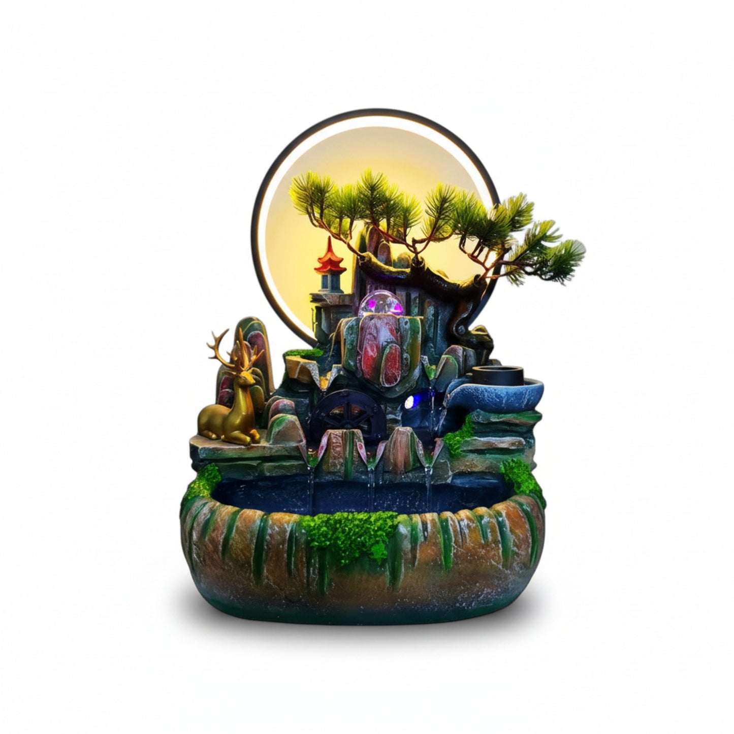 Deer Design Water Fountain Multicoloured