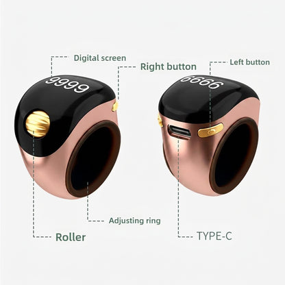 Adjustable Tasbih Smart Ring Counter Rose Gold