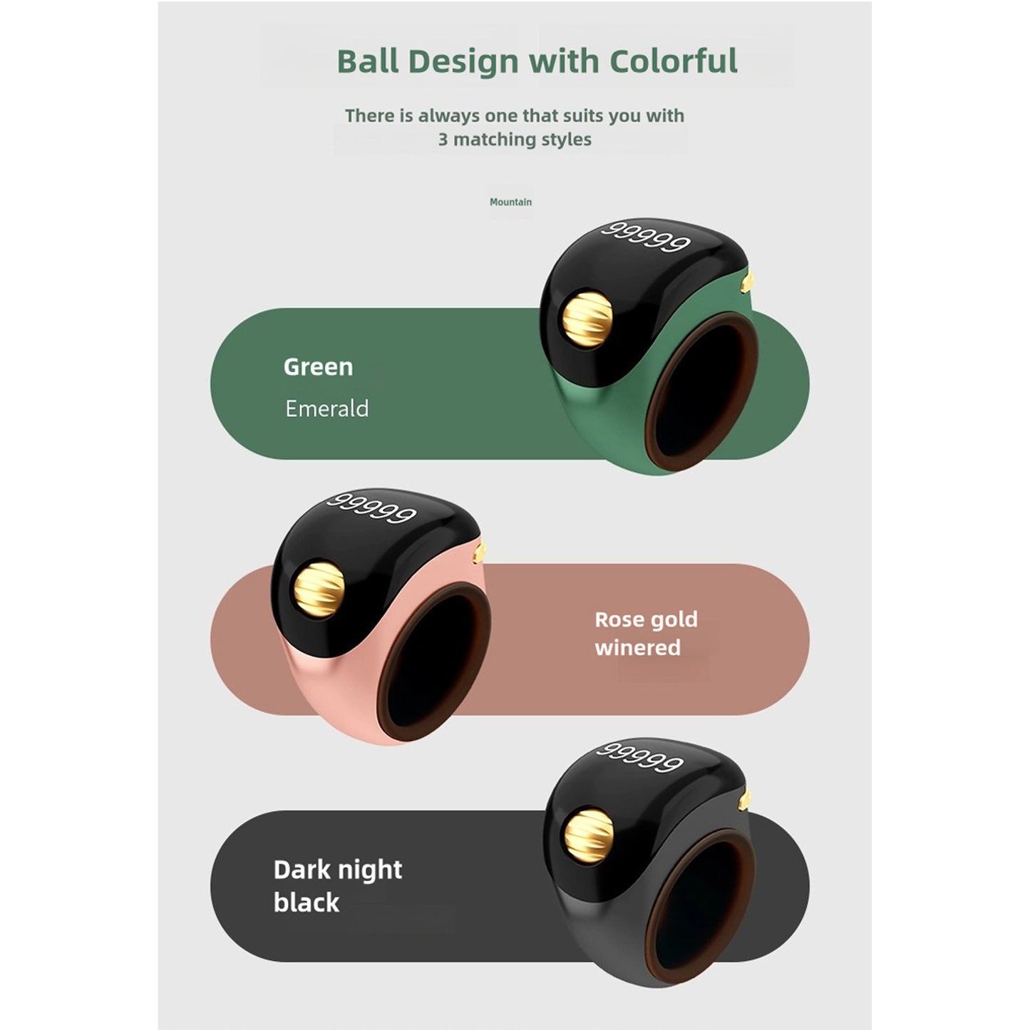 Adjustable Tasbih Smart Ring Counter Rose Gold