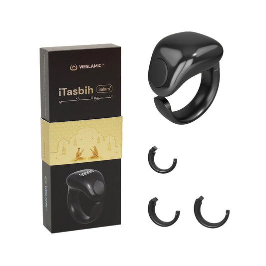 Salam Zikr Ring Smart Tasbeeh Counter Black