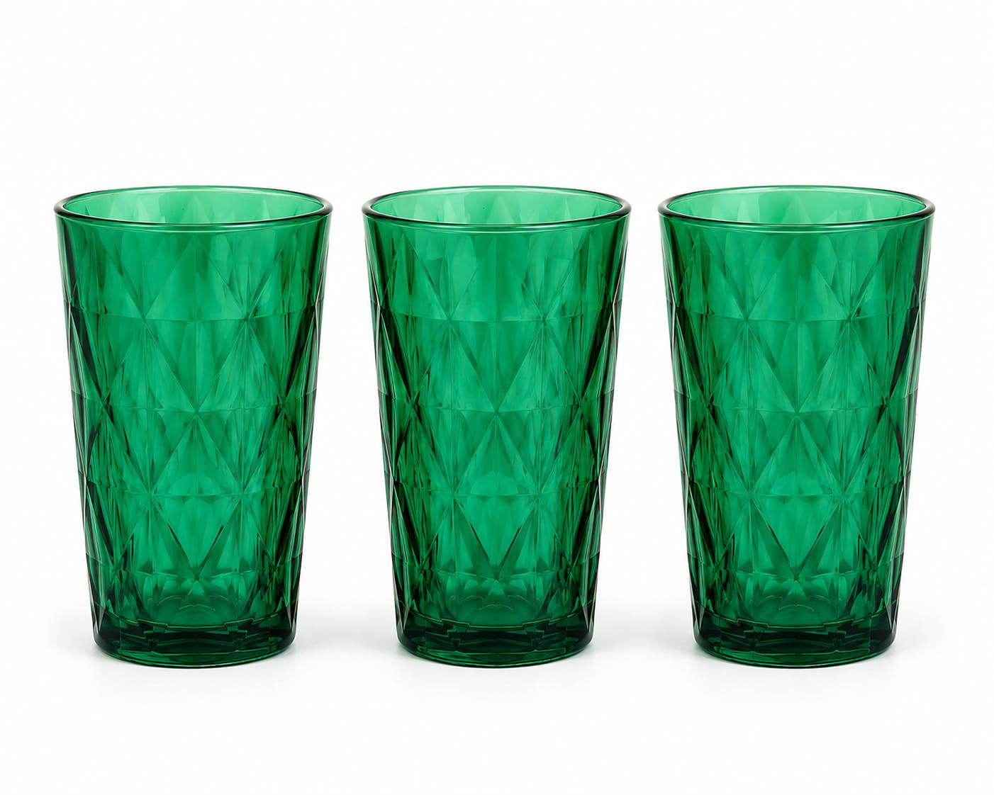 Kitchen Life 3 Piece Glass Tumbler Set - Green