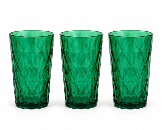 Kitchen Life 3 Piece Glass Tumbler Set - Green