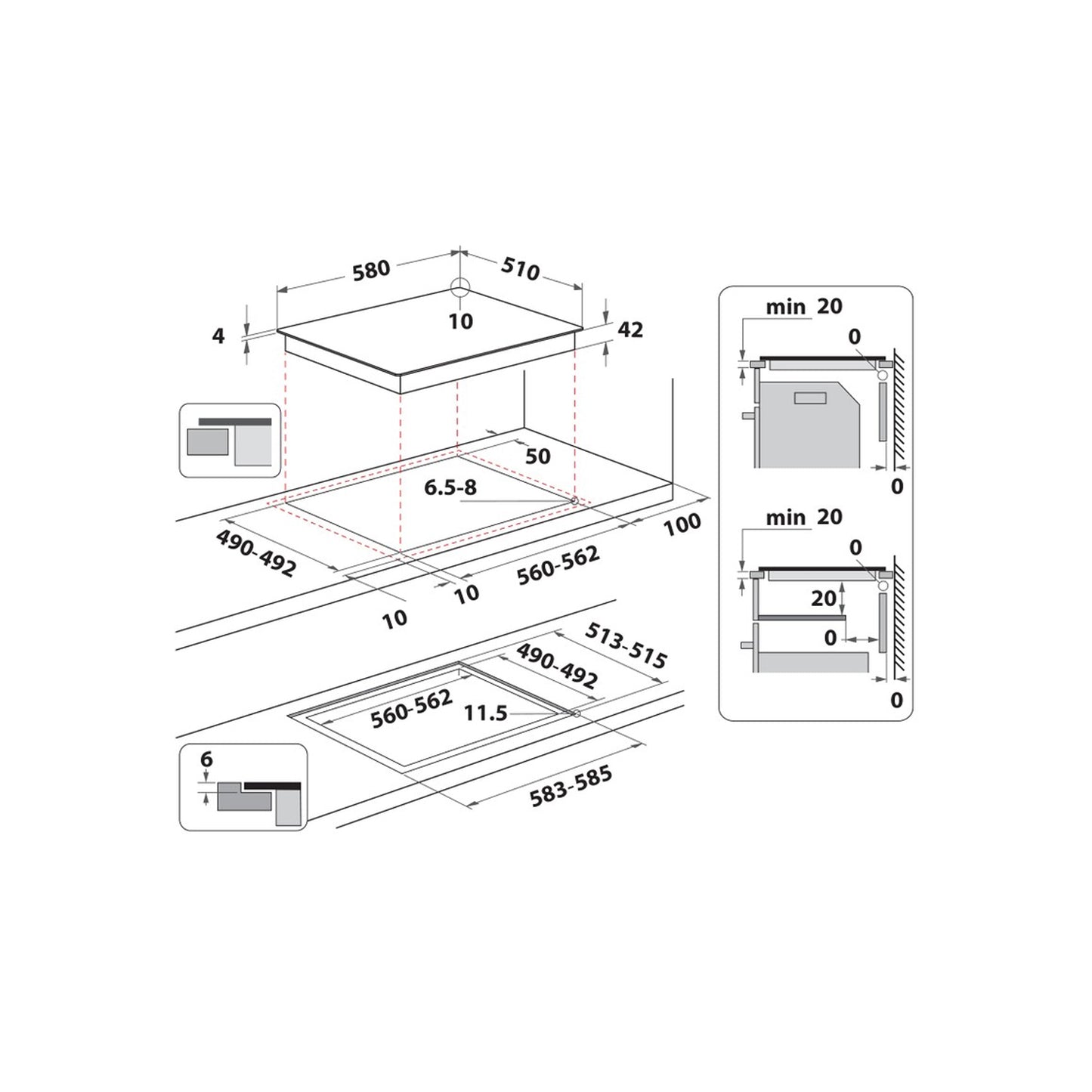 Whirlpool 60cm Electric Hob Black