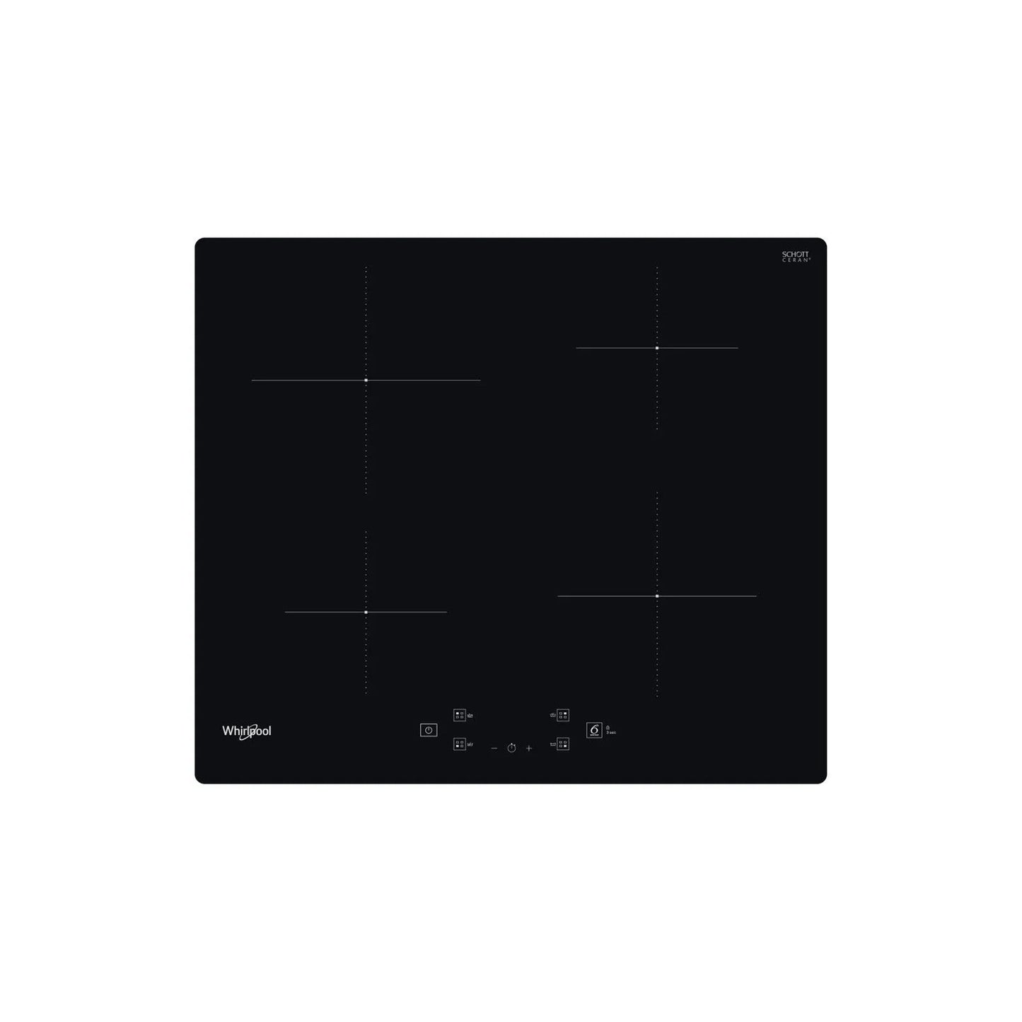 Whirlpool 60cm Induction Glass-Ceramic Hob Black