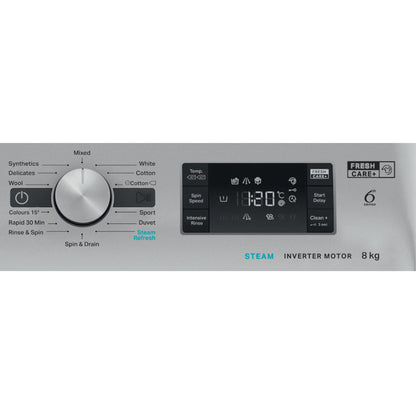 Whirlpool 8kg Front Loader Washing Machine Silver