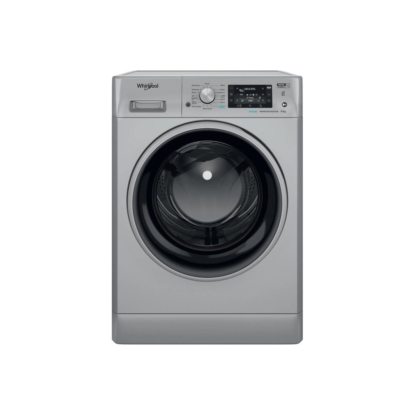 Whirlpool 9kg Front Loader Washing Machine Silver