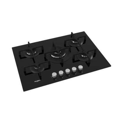 Whirlpool 5 Burner Gas Hob Black