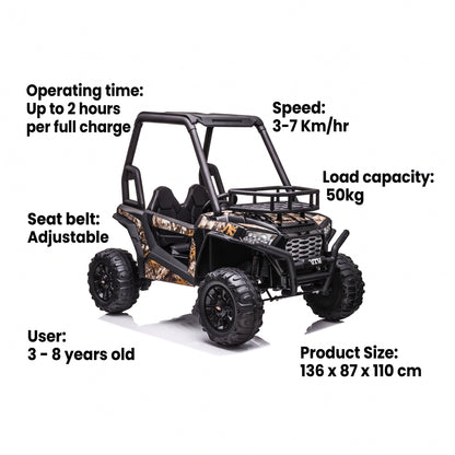 24V Off-Road UTV Kids Electric Ride-On Buggy Camo - YI360A