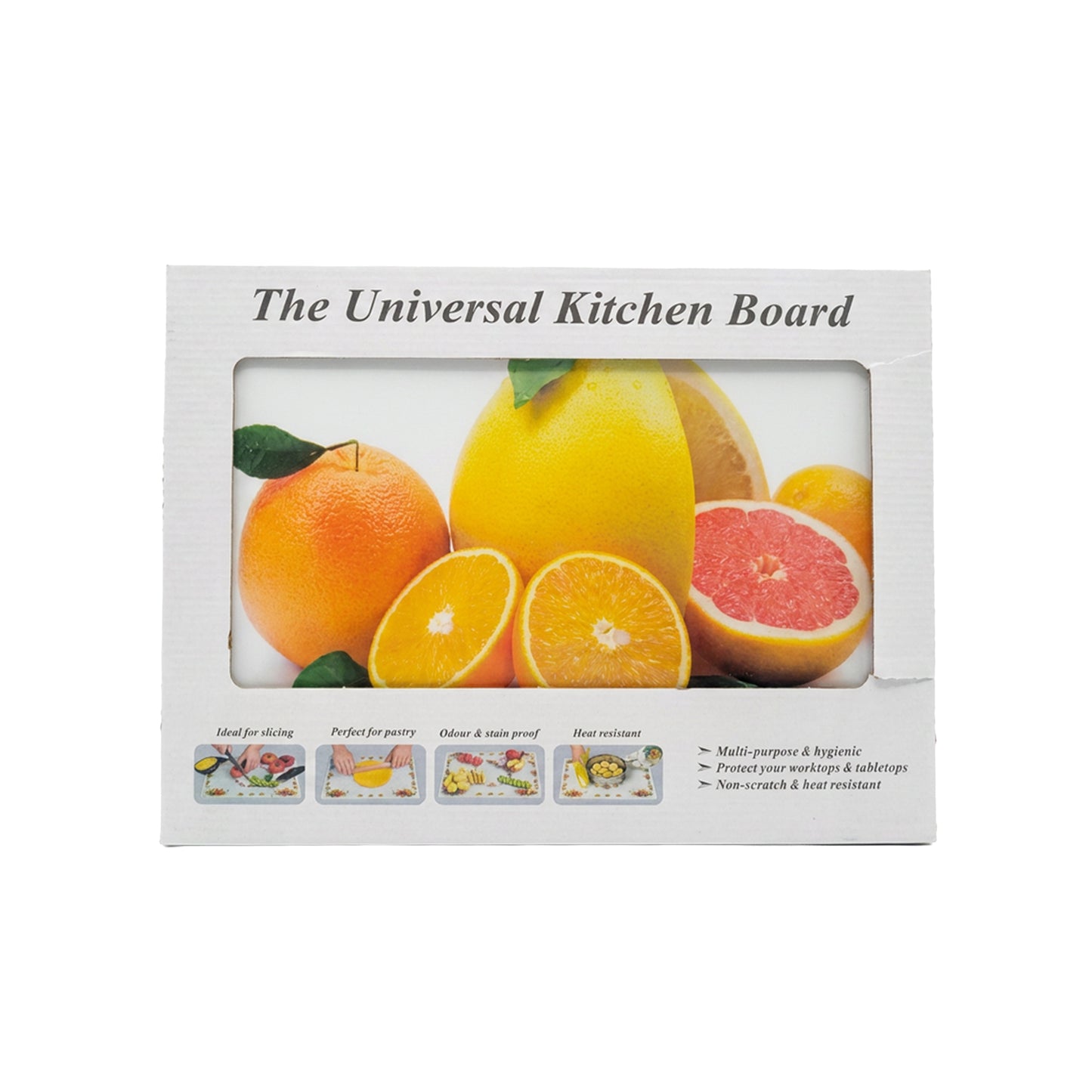 38 x 28cm Tempered Glass Cutting Board Multicoloured