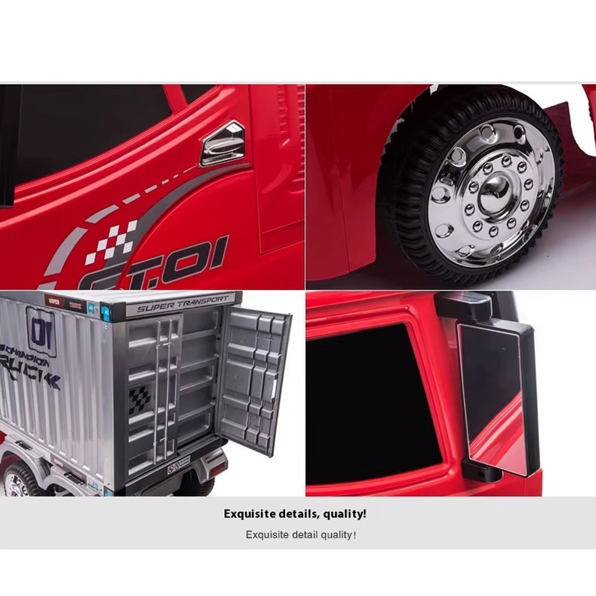 Kids Electric Ride-On Container Truck with Detachable Trailer - YJ2011T