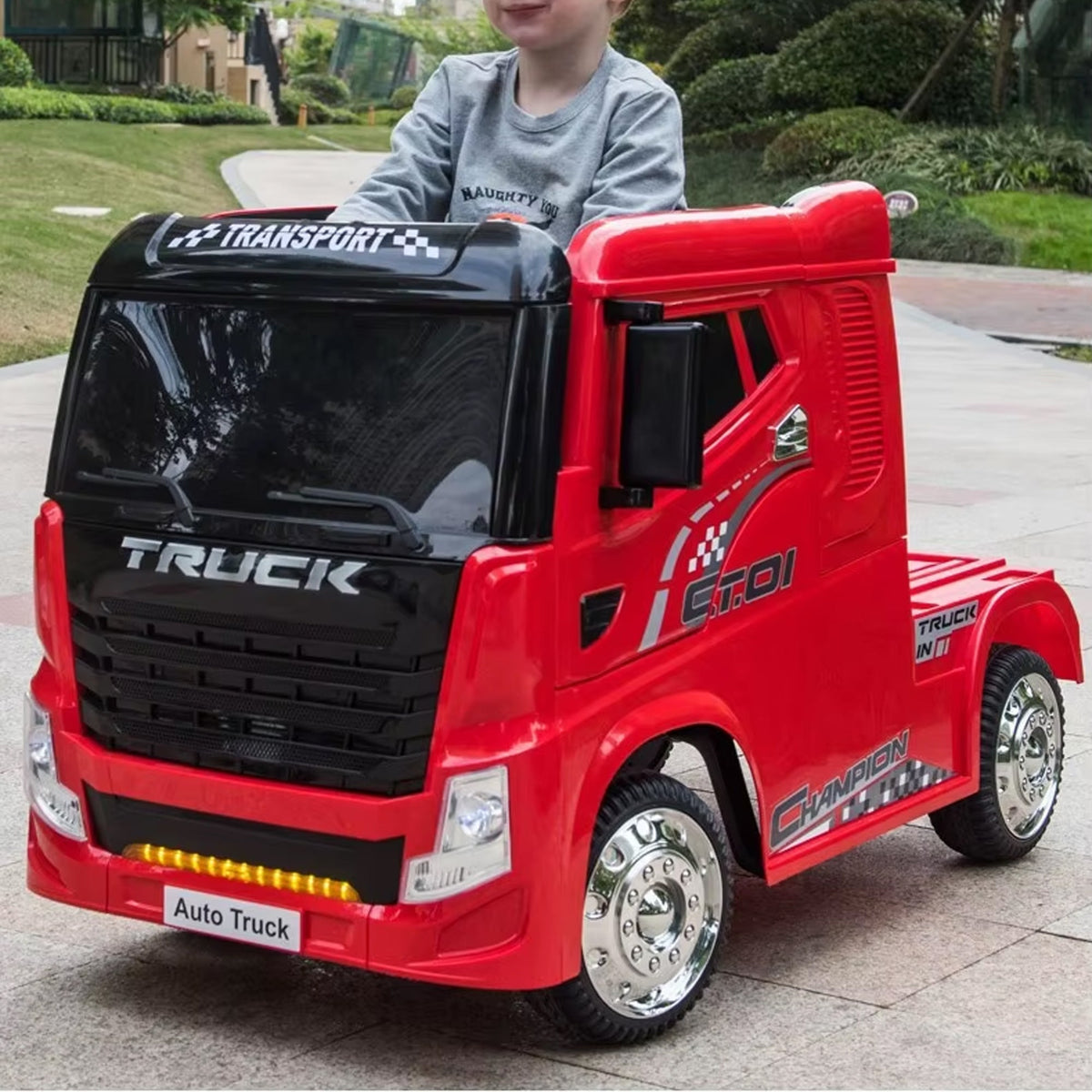 Kids Electric Ride-On Container Truck with Detachable Trailer - YJ2011T