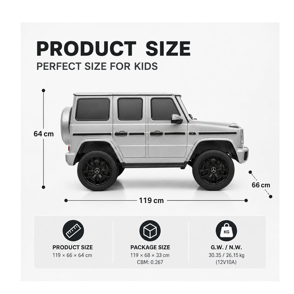 Mercedes-Benz G500 2 Seater Kids Electric Ride-On Car - YJ2288
