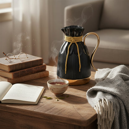 Tea Thermos Black & Gold