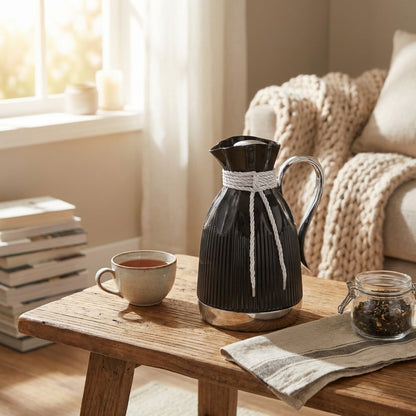 Tea Thermos Black & Silver