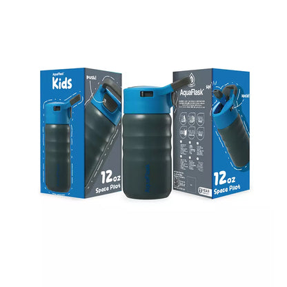 Aquaflask Kids Straw Sip 355ml Flask Space Pilot