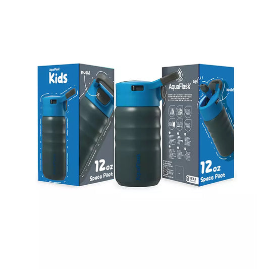 Aquaflask Kids Straw Sip 355ml Flask Space Pilot