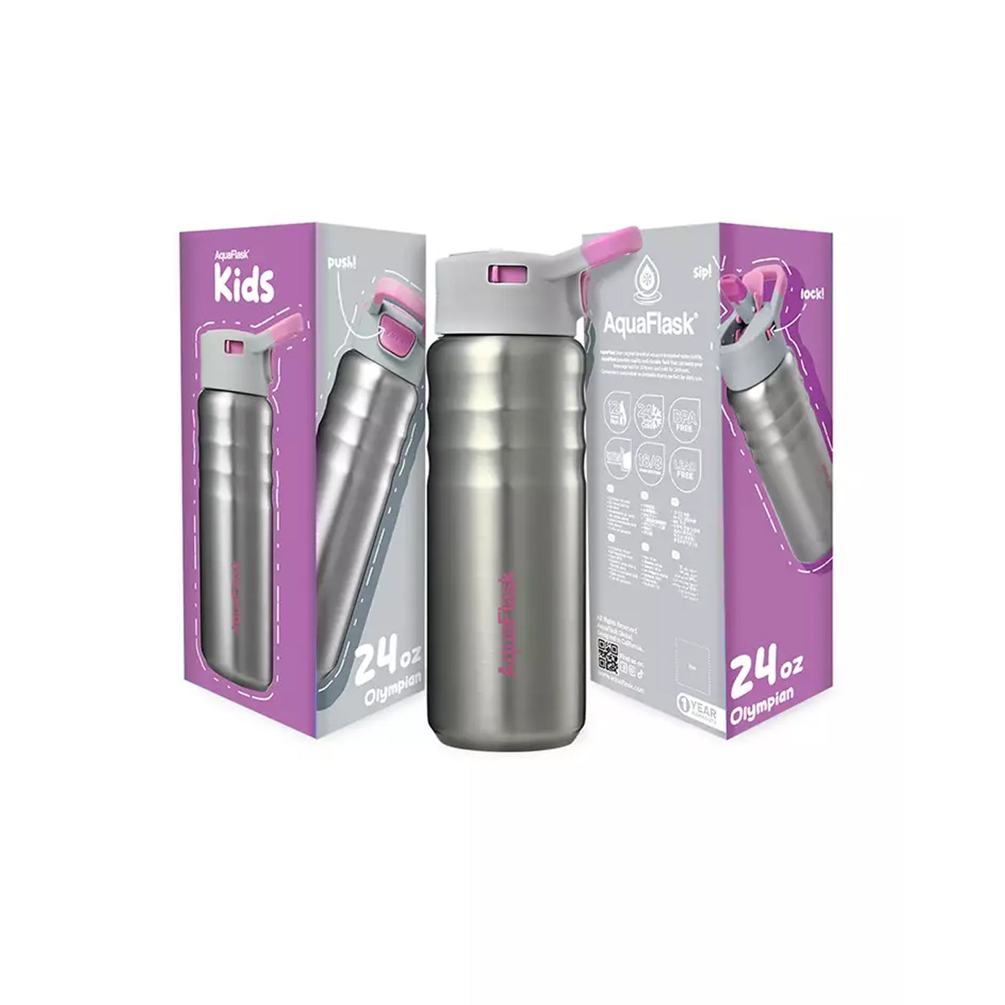 Aquaflask Kids Straw Sip 710ml Flask Olympian